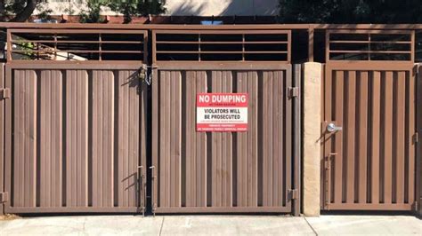 trash enclosure doors with metal panels fabrication details|trash enclosure types.